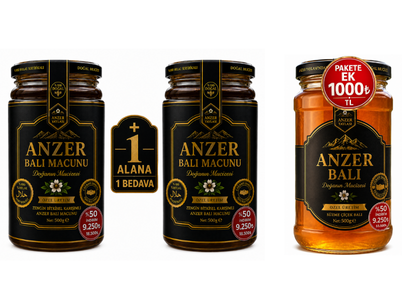 1 Alana 1 Bedava 500GR Anzer Balı Macunu Pakete Ek Anzer Balı